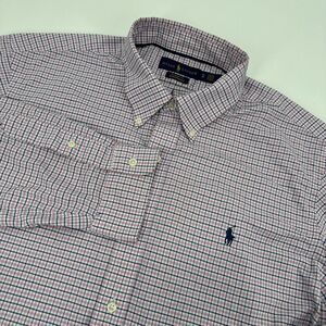 Ralph Lauren Men's Performance Button Down Shirt - XL - Pink White Purple Plaid